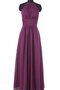 Robe demoiselle d'honneur plissage simple avec chiffon fermeutre eclair ligne a