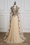 Robe de bal avec gaze brillant a salle intérieure modeste longue