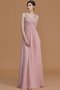Robe demoiselle d'honneur jusqu'au sol en chiffon avec zip manche nulle de princesse