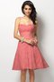 Robe demoiselle d'honneur naturel en satin ligne a manche nulle avec zip