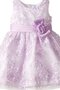 Robe cortège fille courte decoration en fleur encolure ronde ligne a avec sans manches