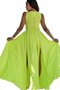 Robe demoiselle d'honneur naturel longue en chiffon longueru au niveau de sol manche nulle