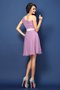 Robe demoiselle d'honneur naturel bref avec fleurs fermeutre eclair de princesse