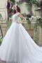 Robe de mariée longue distinguee facile avec manche épeules enveloppants avec perle