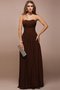 Robe demoiselle d'honneur longue en taffetas jusqu'au sol manche nulle collant