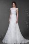 Robe de mariée simple vintage d'epaule ajourée a plage boutonné