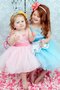 Robe cortège fille plissé textile en tulle de lotus ceinture manche nulle