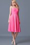 Robe demoiselle d'honneur facile avec chiffon manche nulle au niveau de genou fermeutre eclair