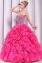 Robe de quinceanera naturel cordon de bustier de lotus textile en tulle