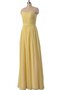 Robe demoiselle d'honneur naturel en chiffon a-ligne col en forme de cœur fermeutre eclair