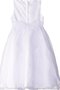 Robe cortège fille avec perle textile taffetas col u profond a-ligne avec sans manches