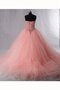 Robe de quinceanera plissé fermeutre eclair avec décoration dentelle jusqu'au mollet cordon