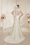 Robe de mariée naturel de fourreau en dentelle de traîne moyenne longueur au ras du sol
