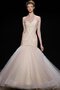 Robe de mariée brodé avec perle manche nulle a-ligne sans dos