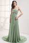 Robe de soirée plissage jusqu'au sol manche nulle ruché en chiffon