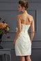 Robe mère de mariée naturel bref de longueur à genou manche nulle avec perle