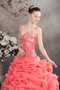 Robe de quinceanera decoration en fleur de mode de bal bandouliere spaghetti de lotus