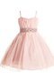 Robe cortège fille pailleté avec cristal manche nulle a-ligne avec ruban