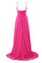 Robe de bal splendide v encolure en chiffon avec cristal a-ligne