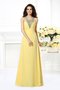 Robe de bal longue naturel v encolure de princesse a-ligne