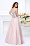 Robe de quinceanera longue de mode de bal en satin avec perle manche nulle