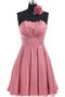 Robe demoiselle d'honneur en satin avec nœud de bustier avec sans manches de col entaillé