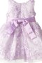 Robe cortège fille courte decoration en fleur encolure ronde ligne a avec sans manches