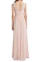 Robe demoiselle d'honneur longue ligne a avec chiffon de col en v ruché