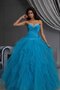 Robe de quinceanera ruché textile en tulle a-ligne col en forme de cœur de lotus