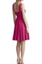 Robe demoiselle d'honneur courte a-ligne v encolure de longueur à genou avec chiffon