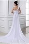 Robe de mariée avec zip avec perle de tour de ceinture empire ligne a avec chiffon