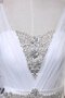 Robe de mariée en dentelle cordon d'epaule ecrite avec perle en satin