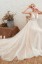 Robe de mariée col en bateau captivant officiel naturel impressioé
