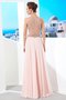 Robe de bal avec chiffon manche nulle encolure ronde ligne a jusqu'au sol