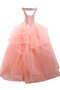 Robe de quinceanera intemporel facile officiel avec manche courte de col bateau