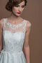 Robe de mariée appliques manche nulle en satin longueru au niveau de sol ligne a