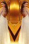 Robe de bal brillant charmeuse avec manche longue trou serre a-ligne