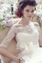 Robe de mariée naturel avec manche 3/4 avec fleurs de mode de bal en dentelle