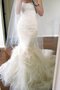 Robe de mariée plissé attirent en tulle fermeutre eclair de lotus