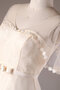 Robe de mariée de col en v en satin avec décoration dentelle accrocheur a-ligne