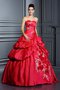 Robe de quinceanera longue de mode de bal manche nulle avec fleurs cordon