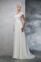 Robe de mariée longue ligne a de princesse de traîne courte en chiffon