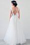 Robe de mariée romantique festonné plissé delicat v col profonde