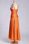 Robe demoiselle d'honneur fermeutre eclair a-ligne en dentelle ruché jusqu'au sol