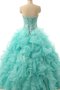 Robe de quinceanera avec décoration dentelle fermeutre eclair de lotus cordon avec perle