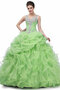 Robe de quinceanera avec perle en organza fabuleux romantique longue