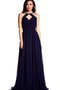 Robe de bal facile avec sans manches de traîne courte noeud a-ligne