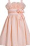 Robe cortège fille plissage avec zip a-ligne avec nœud avec chiffon