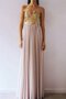 Robe demoiselle d'honneur plissé brillant longueru au niveau de sol a-ligne avec chiffon