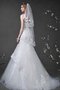 Robe de mariée avec perle avec fronce de bustier de sirène manche nulle